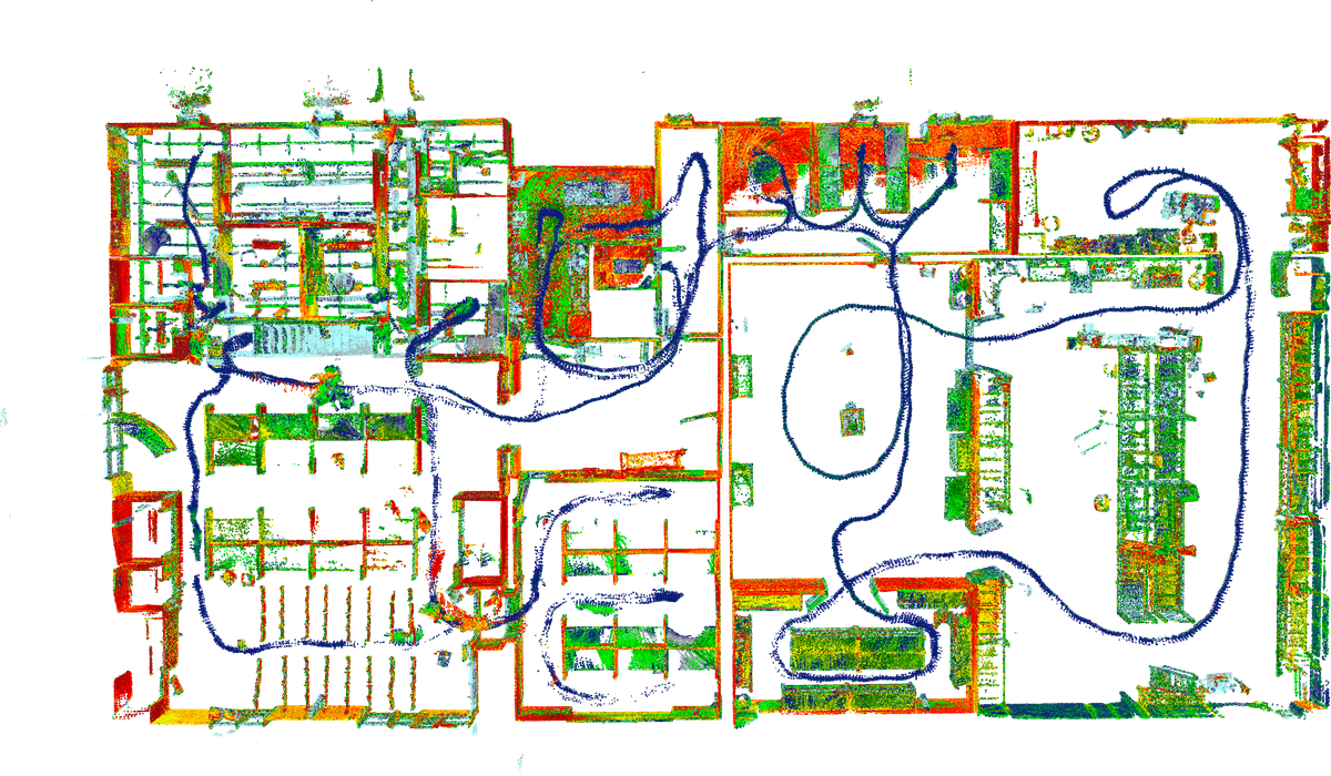 Mapa 3D + trasa AGV